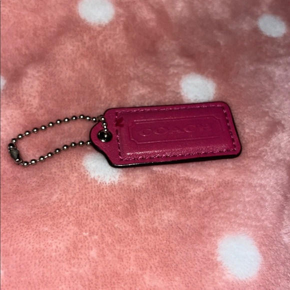 COACH Fuchsia Pink Hang Bag Tag Keychain - Picture 1 of 6
